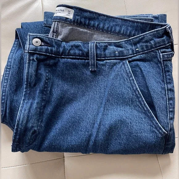Abercrombie & Fitch Blue The ‘90s Relaxed Jean High Rise NWT - Picture 6 of 8
